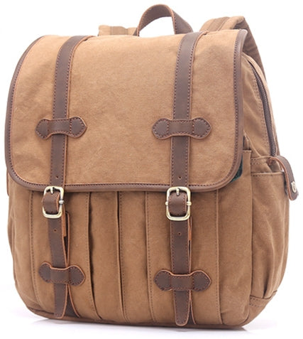 Laptop College Book Bag Backpack with Leather Straps