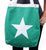 White Star Green Zipper Canvas Bag