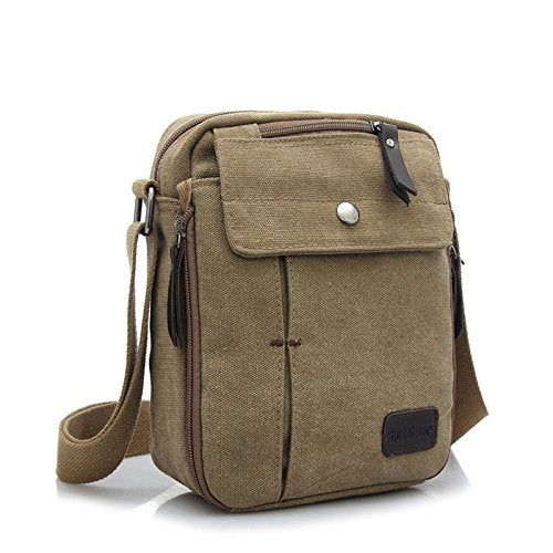 Multifunctional Canvas Messenger Handbag For Men Crossbody Shoulder Bag With Internal Pockets