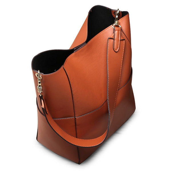 Ladies' Fashion Urban Vintage Genuine Leather Tote Bag Shoulder Handbag Purse
