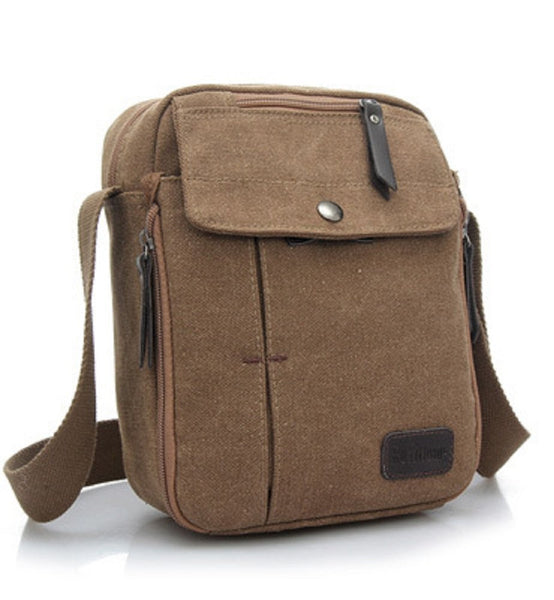 Multifunctional Canvas Messenger Handbag For Men Crossbody Shoulder Bag With Internal Pockets