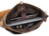 Vintage Style Canvas Leather Flap-over Messenger Bag