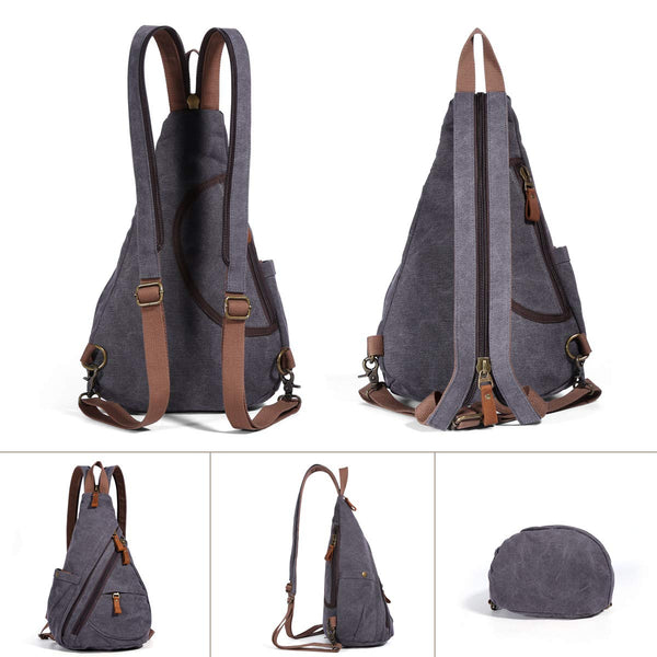 Canvas Small Crossbody Backpack Shoulder Casual Daypack