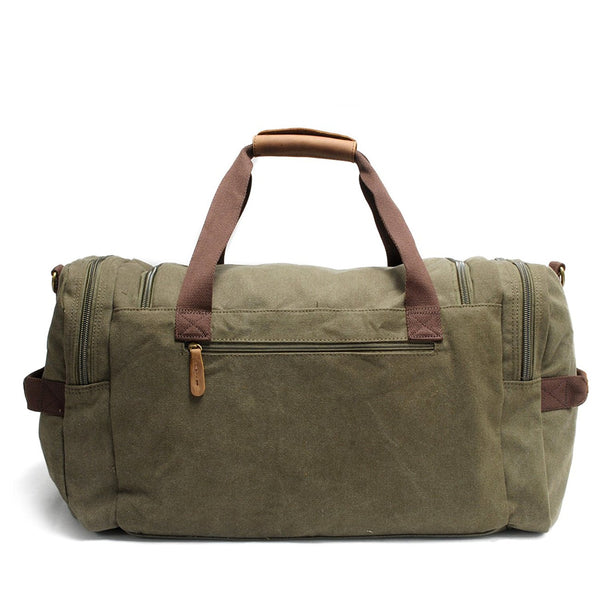 Canvas & Leather Travel Luggage Oversized Weekender Duffle Bag Holdall