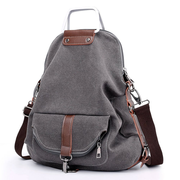 Canvas Backpack For Women School College Travel Laptop Portable Rucksack