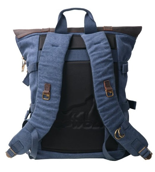 Canvas Outdoor Waterproof Travel Backpack Sturdy Leather School Laptop Bag