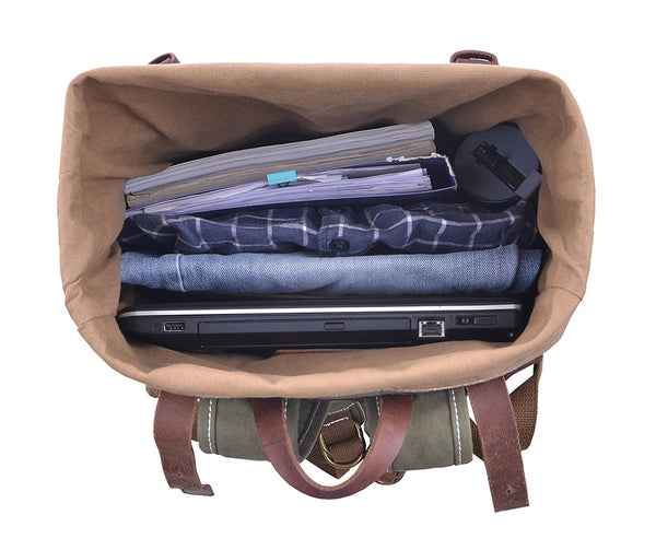 Vintage Washed Canvas Outdoor Travel Backpacking Backpack/ 15-inch Laptop Day Bag Rucksack