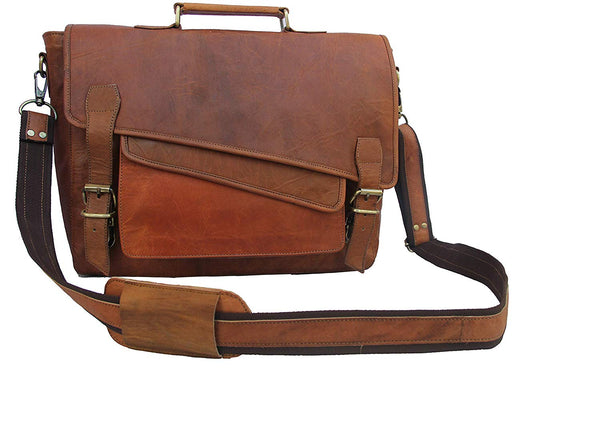 Vintage Rustic Real Leather 15.6-inch Laptop Briefcase for Everyday use.