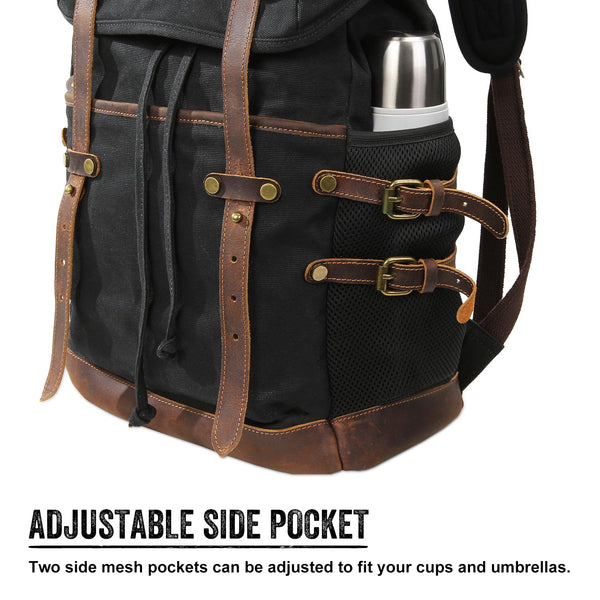 Canvas Laptop Backpack with Cotton Lining, Adjustable Shoulder Straps & Safety Pockets