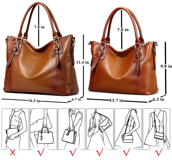 Women's Vintage Soft Leather Tote Shoulder Handbag