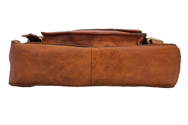 Vintage Rustic Real Leather 15.6-inch Laptop Briefcase for Everyday use.