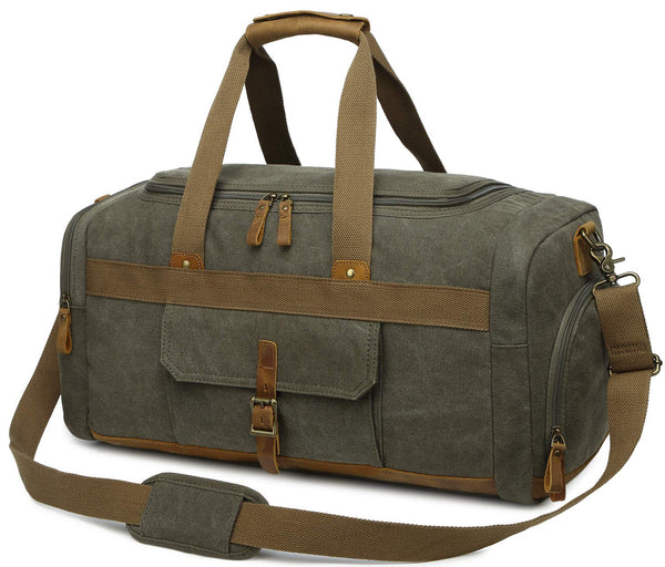 Canvas Travel Overnight Duffel Bag - Large Weekend Carry on Bag