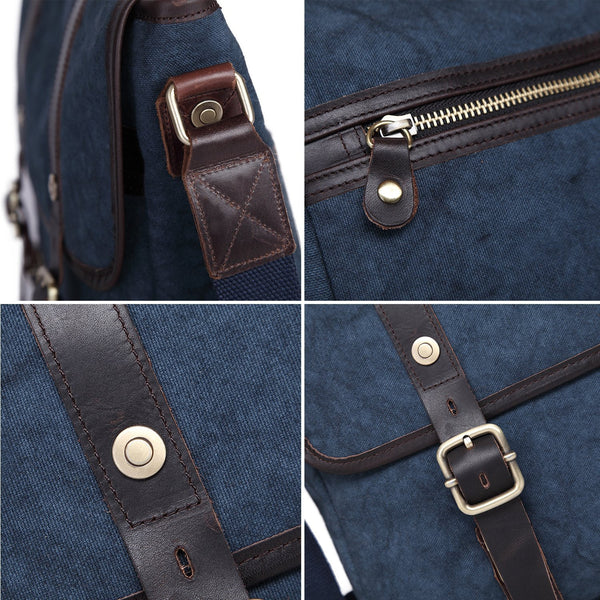 Vintage Shoulder Crossbody Bag Briefcase Schoolbag