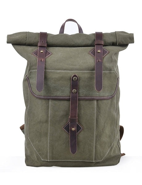 Vintage Washed Canvas Outdoor Travel Backpacking Backpack/ 15-inch Laptop Day Bag Rucksack