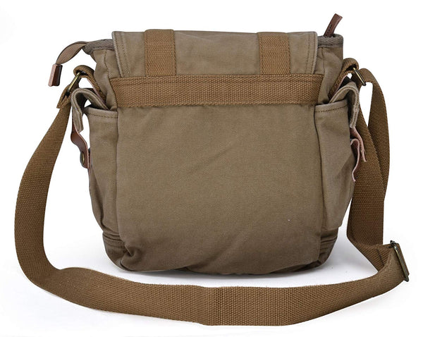 Canvas Messenger Bag - Small Vintage Shoulder Bag Crossbody Satchel