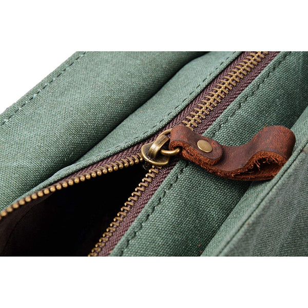 Vintage Style Multi-Compartment Genuine Leather Briefcase Messenger Bag