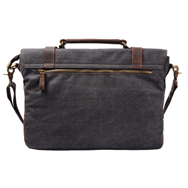 Vintage Style Multi-Compartment Genuine Leather Briefcase Messenger Bag