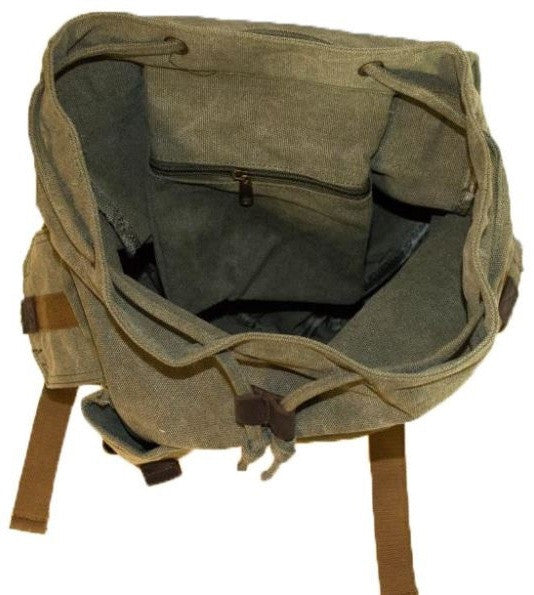 Interior pocket detail for the green heavy duty rucksack by Serbags