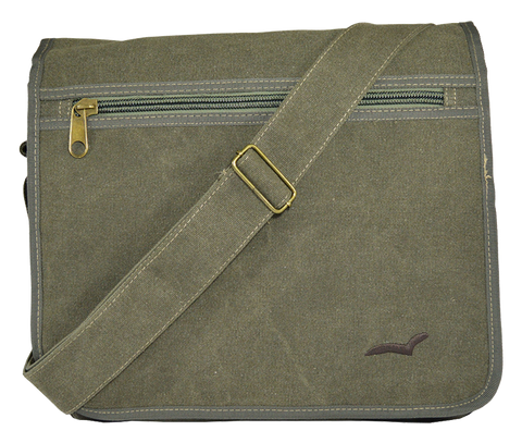 Army Green Canvas Heavyweight Messenger Bag