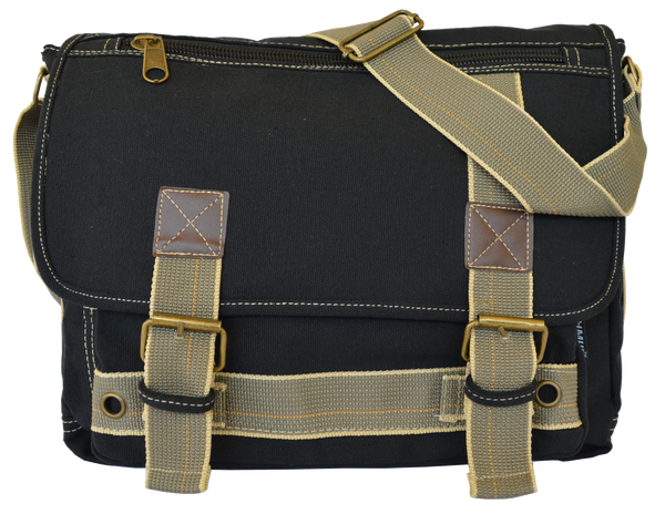 Black Canvas Messenger Bag - Serbags - 2