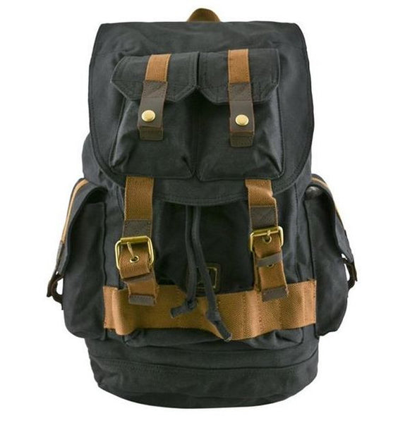 Multi-Pocket Heavy Duty Backpack with Adjustable Shoulder Straps & Premium Metal Detailings