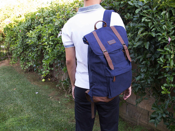 Blue School Backpack with Front Pocket - Serbags - 7