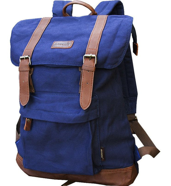 Blue School Backpack with Front Pocket - Serbags - 2