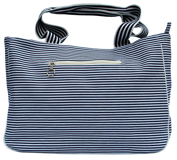 Zebra Blue Striped Tote Bag - Serbags - 3