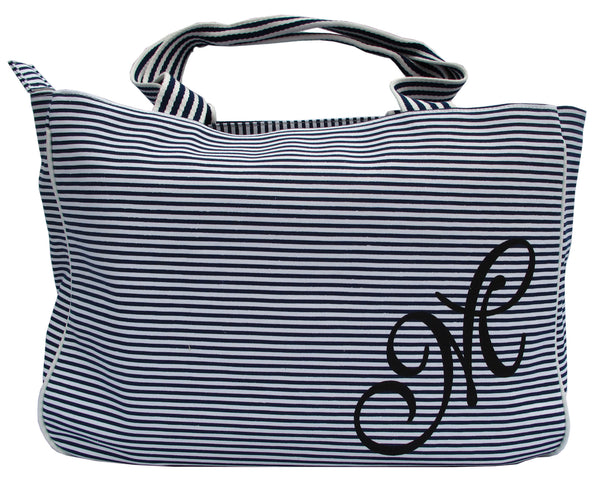 Zebra Blue Striped Tote Bag - Serbags - 1