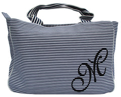 Zebra Blue Striped Tote Bag