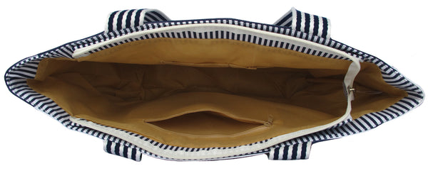 Zebra Blue Striped Tote Bag - Serbags - 5