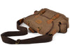 Brown Canvas & Leather Messenger Bag