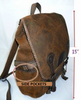 Brown Canvas Vintage Backpack Leather Trims - Serbags - 2