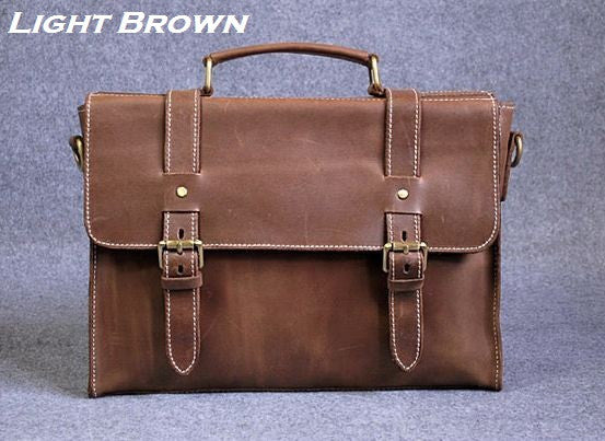 Slim & Slick Brown Leather Bag with Multiple Compartments