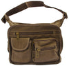 Brown Canvas Travel Shoulder Bag - Front