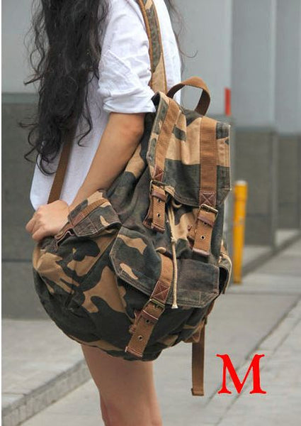 Military print full-canvas camo backpack by SerBags