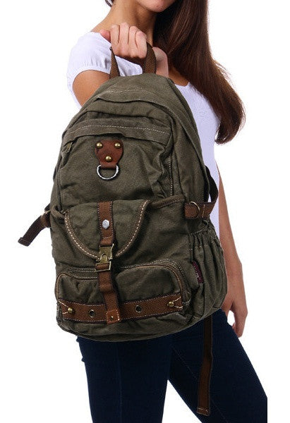 premium quality heavy duty canvas school backpack