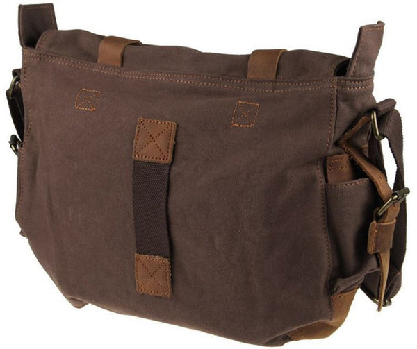 messenger book bag from canvas and leather