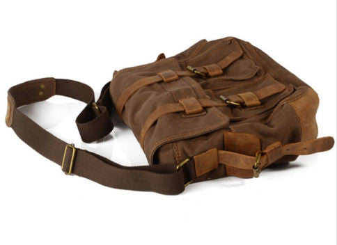 dark brown school messenger bag by Serbags