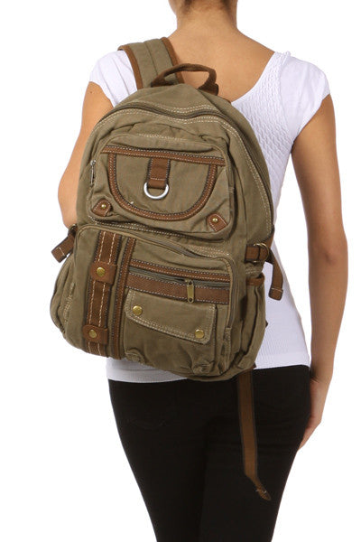 Canvas Lightweight Multi-compartment Utility Backpack - Serbags - 10