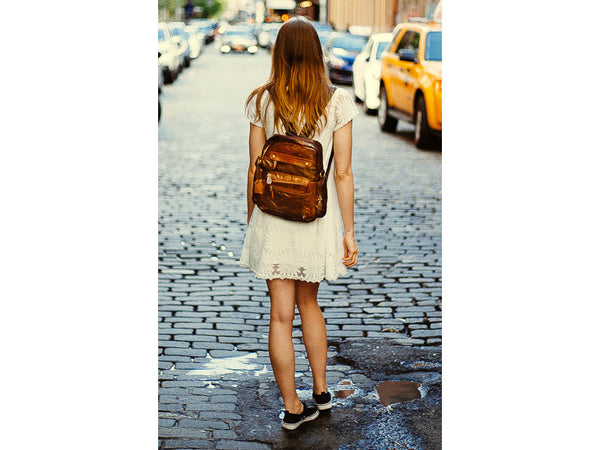 Casual Medium Soft Leather Women Backpack - Serbags - 9