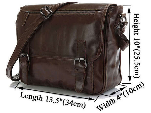 Casual Leather Crossbody Messenger Bag - Serbags - 4