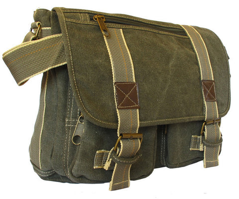 Classic Multi-Pocket Green Messenger Bag - Serbags - 2