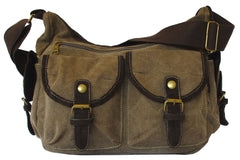 Cotton Canvas Messenger Shoulder Bag