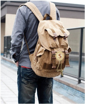 Serbags light-brown military travel backpack