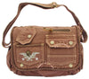 Europe Brown Canvas Messenger Bag - Front