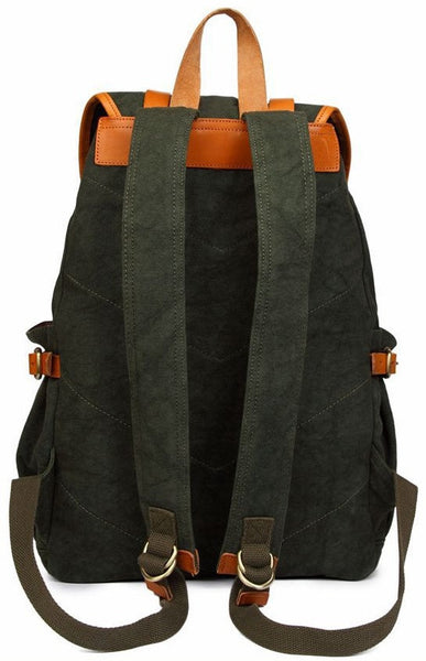 Forest Green Casual Book Bag with Drawstrings