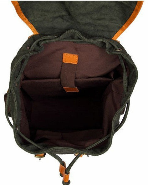 Forest Green Casual Book Bag with Drawstrings