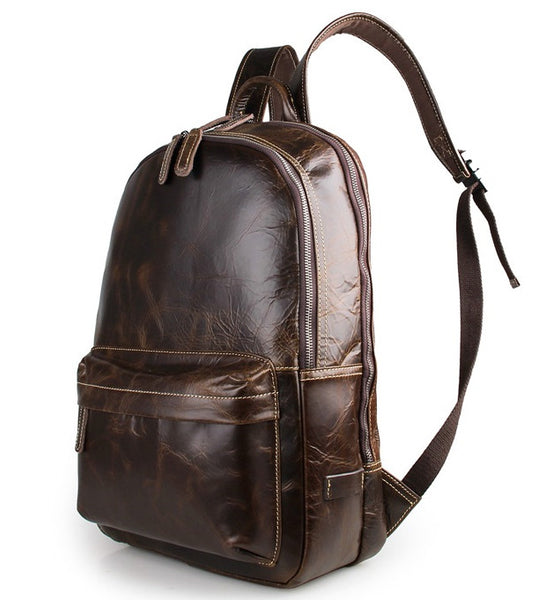 Genuine Leather Laptop School Backpack