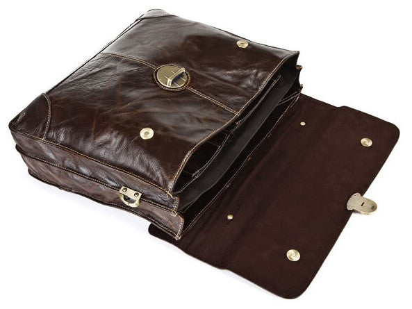 Selvaggio Executive Lawyer Grain Leather Briefcase - 15